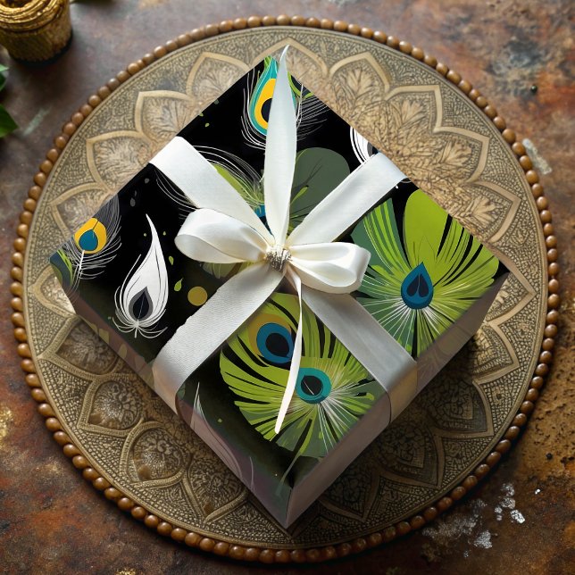 Chic Peacock Feather - Geschenke für einen Vogelbe Geschenkpapier (Chic Peacock Feather Gifts for a Bird Watcher Wrapping Paper)