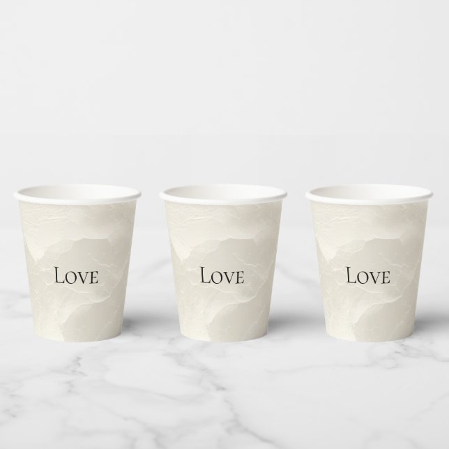 Chic Pearl Glam Ivory Wedding Pappbecher (Multi)
