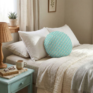 Chic Pearl & Turquoise Rundkissen Rundes Kissen