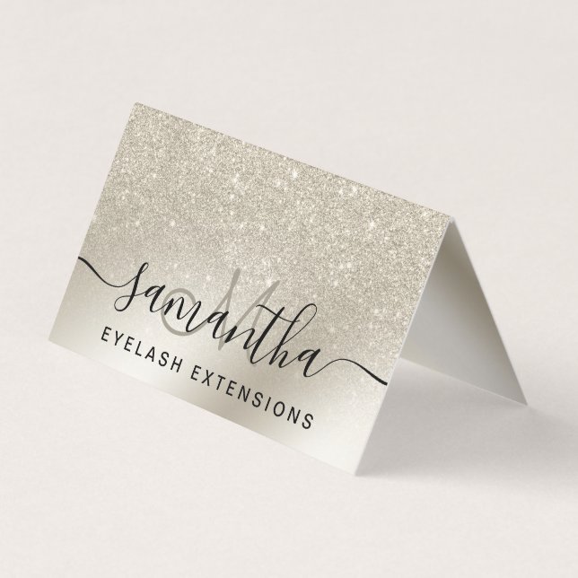 Chic perl Glitzer Elfenbein ombre Eye Aftercare Visitenkarten (Vorderseite)