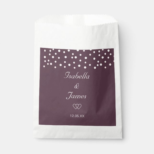 Chic Perlen auf Cassis Wedding Geschenktütchen (Vorderseite)