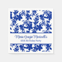 Chic Personalisiert Blue Azure Blumenmuster Serviette