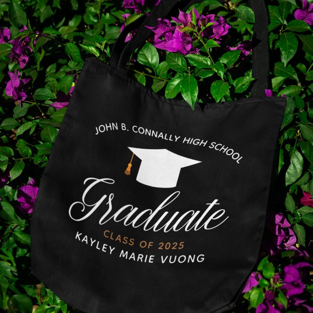 Chic Personalisiert Graduate Class of 2025 Black Tasche (Von Creator hochgeladen)