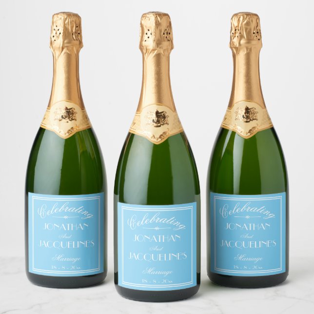 Chic Personalisiert Hochzeit Champagner Flasche La (Flaschen)