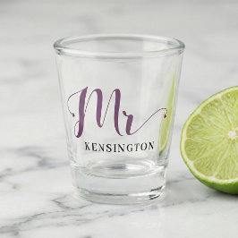 Chic Personalisiert Mr. Newlywed Typografy Schnapsglas