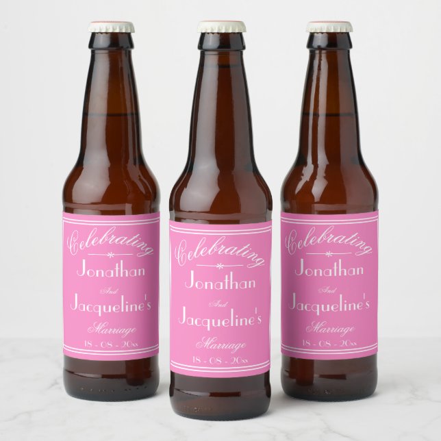 Chic Personalisiert Name Wedding Beer Flasche Labe Bierflaschenetikett (Flaschen)