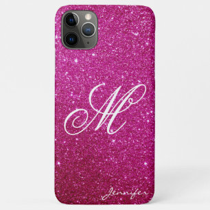 Chic Personalisiert rosa magenta Glitzern Glitzer Case-Mate iPhone Hülle