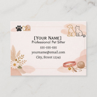 Chic Pet Sitter Business Card  Visitenkarte