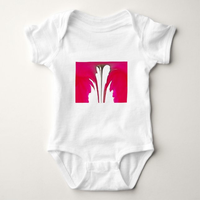 Chic phantastische Rote Rose unter dem weißen Himm Baby Strampler (Vorderseite)