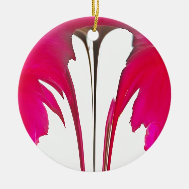 Chic phantastische Rote Rose unter dem weißen Himm Keramik Ornament (Vorne)