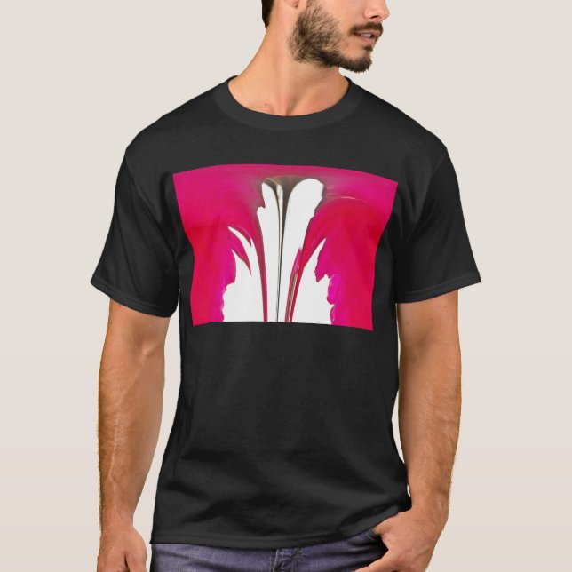 Chic phantastische Rote Rose unter dem weißen Himm T-Shirt (Vorderseite)