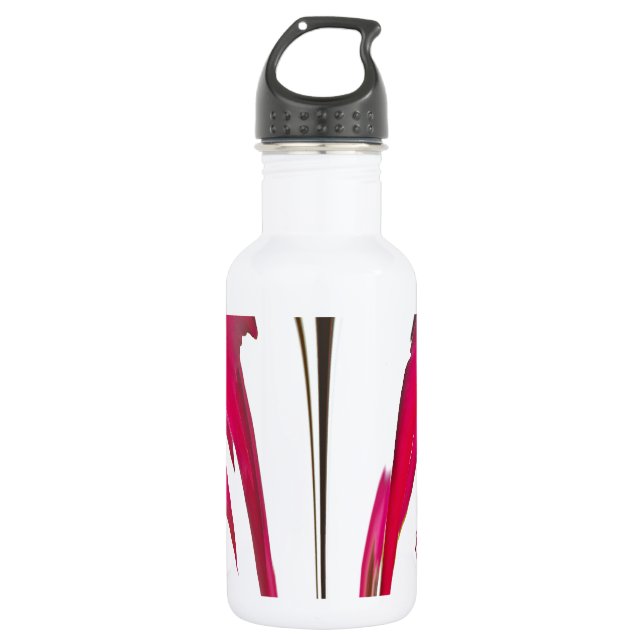 Chic phantastische Rote Rose unter dem weißen Himm Trinkflasche (Vorderseite)
