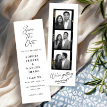 Chic Photo-booth Filmstrip Wedding Save The Date