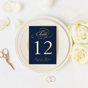 Chic Photo Real Foil Pressé Numéro de table Cartes