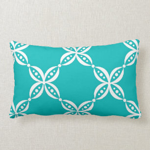 CHIC PILLOW _134 TURQUOISE/WEISSER FLORALL LENDENKISSEN