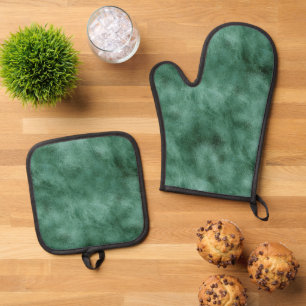 Chic Pine Aquamarin Green Ofenhandschuh & Topflappen-Set