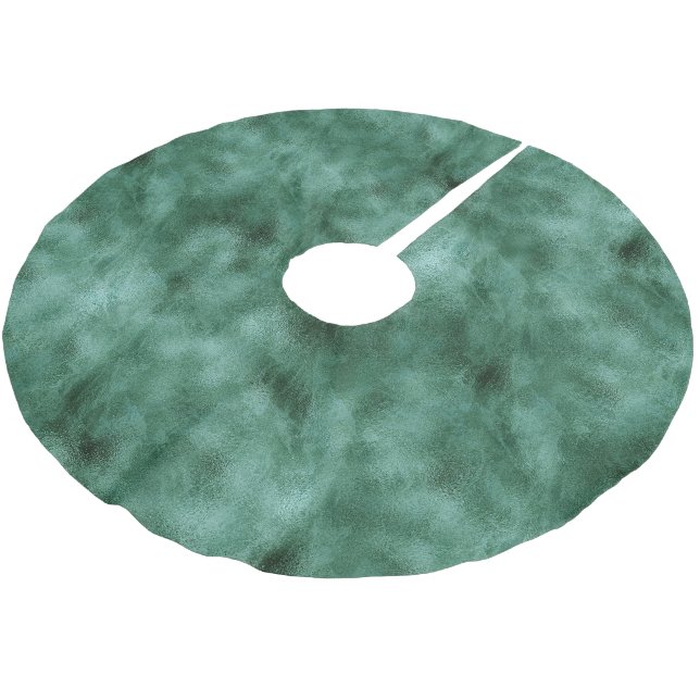 Chic Pine Aquamarin Green Polyester Weihnachtsbaumdecke (Schrägansicht)