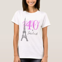 Chic Pink 40 & Fabulous Paris Eiffel Tower