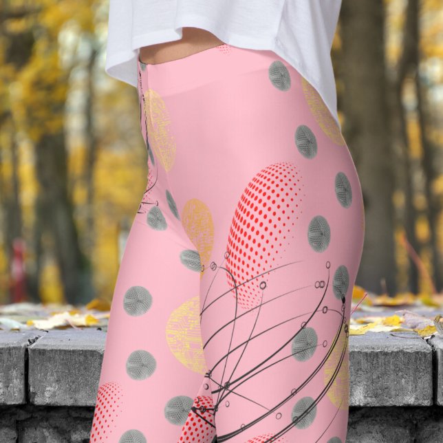 Chic Pink Atomvortex-Muster Leggings (Cherry Blossom Pink Atomic Vortex Leggings)