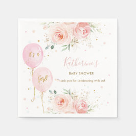 Chic Pink Balloons Floral Girl Baby Dusche Serviette