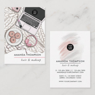 Chic Pink Beauty Fashion Business Card Visitenkarte