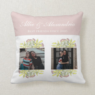 Chic Pink Best Friends Floral BESTE FREUNDIN Colla Kissen