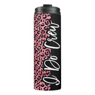 Chic Pink & Black Leopard Bachelorette Tumbler Thermosbecher