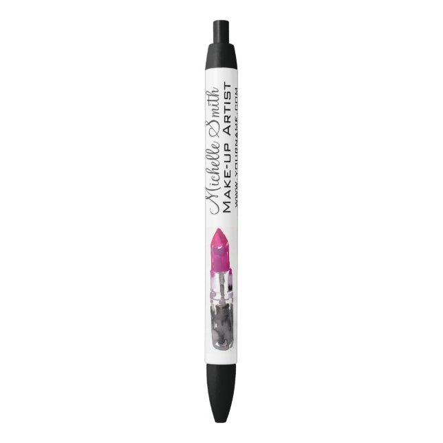 Chic pink Black silver water color lipstick Makeup Kugelschreiber (Vorderseite Vertikal)
