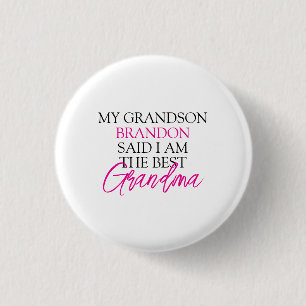 Chic Pink & Black Text Großkinder Funny Oma Button