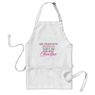 Chic Pink & Black Text Großkinder Funny Oma Schürze
