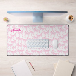 Chic Pink Bows Schreibtischunterlage
