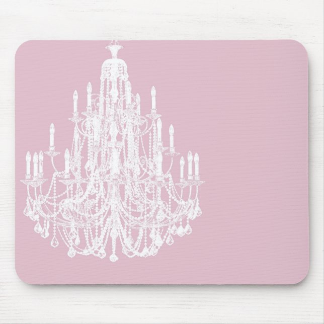 Chic Pink Chandelier Mousepad (Vorne)