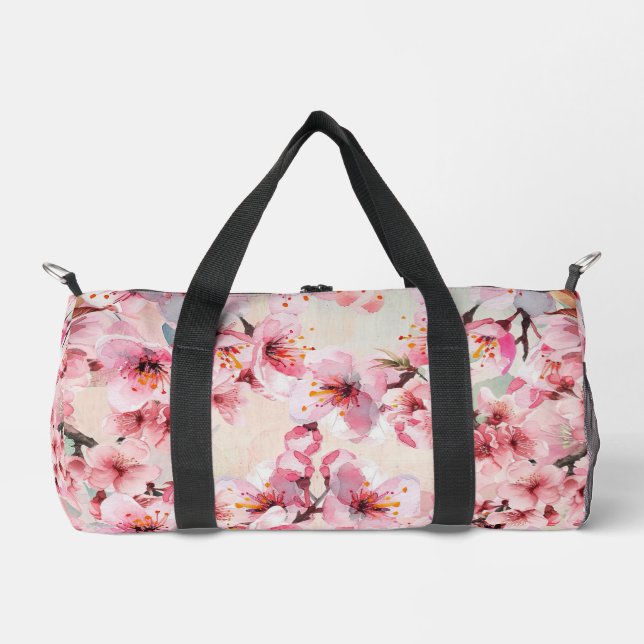 Chic Pink Cherry Blossom Duffle Bag (Vorderseite)