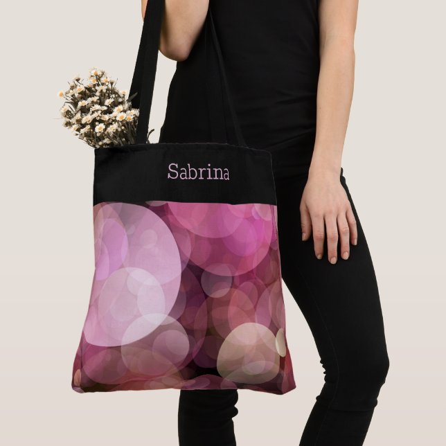Chic Pink Circles Mit Monogramm Totbeutel Tasche (Von Nahem)