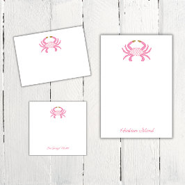 Chic Pink Crab | Coastal Sticky Notees Post-it Klebezettel