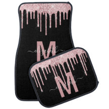 Chic Pink Drift Glitzer Monogram Name