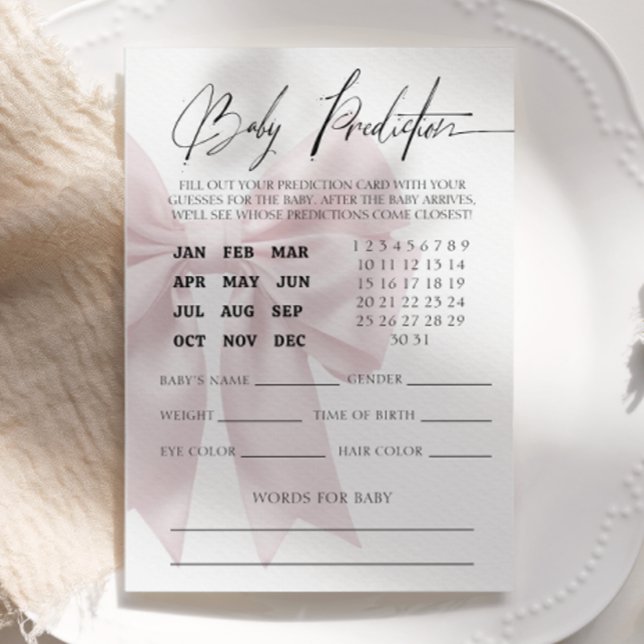 Chic Pink Elegant Baby Prediction Game Flyer (Von Creator hochgeladen)