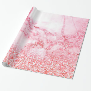 Chic Pink Elegante Rose Gold Glitzer Marmor Geschenkpapier