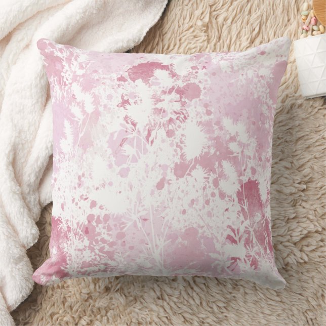 Chic Pink Floral Kissen (Decke)