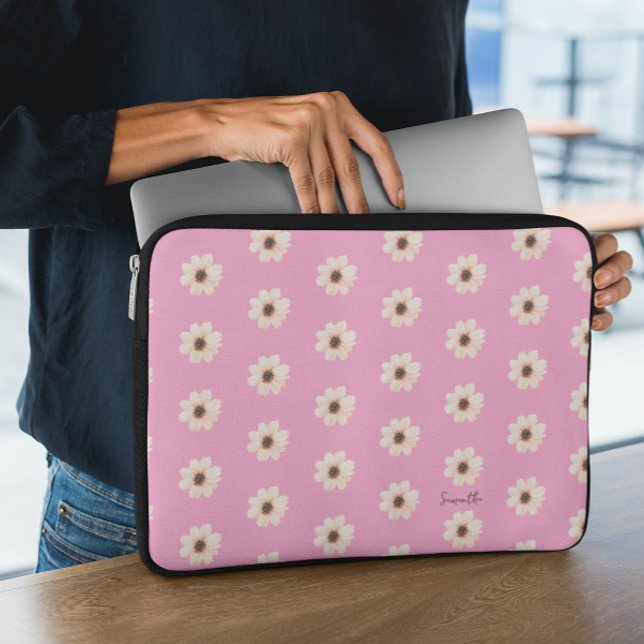 Chic Pink Floral Laptopschutzhülle (Von Creator hochgeladen)
