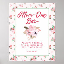 Chic Pink Floral Mama-Osa Bar Baby Duschzeichen