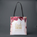 Chic Pink Floral Stripes Gold Confetti Braut Stamm Tasche<br><div class="desc">Rosa Blumenstreifen Gold Confetti Aquarellfarben Monogramm-Tragetaschen für den Blumenstamm - Mit trendigem Pinsel-Script-Schriftart! ~ Karo mein Shop zu sehen,  die gesamte Hochzeitssuite für dieses Design!</div>