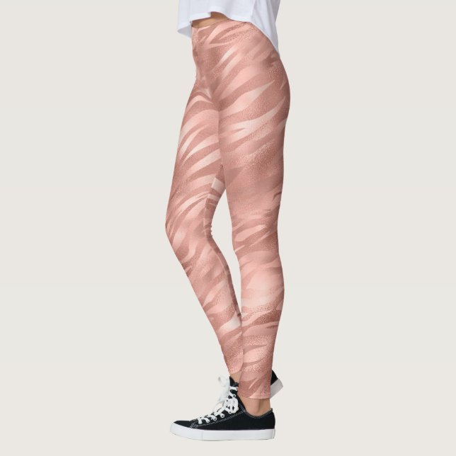 Chic Pink Glitz Zebra Print Leggings (Links)