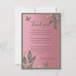 Chic Pink Glitzer Foliage Wedage danke