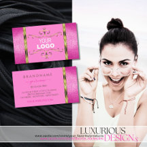 Chic Pink Glitzer Gold Border Ornamental mit Logo