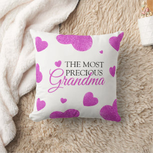 Chic Pink Glitzer Hearts Oma Kissen