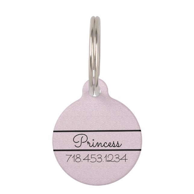 Chic Pink Glitzer - individuelle Katze Haustiermarke (Vorderseite)