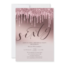 Chic Pink Glitzer Sechzigste Überraschung 60. Gebu