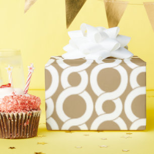 Chic pink gold abstrakte geometrische Muster monog Geschenkpapier