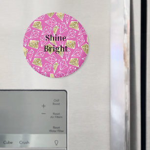 Chic Pink Gold Diamonds Weihnachten Magnet